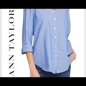 Ann Taylor Blue 100% cotton shirt
